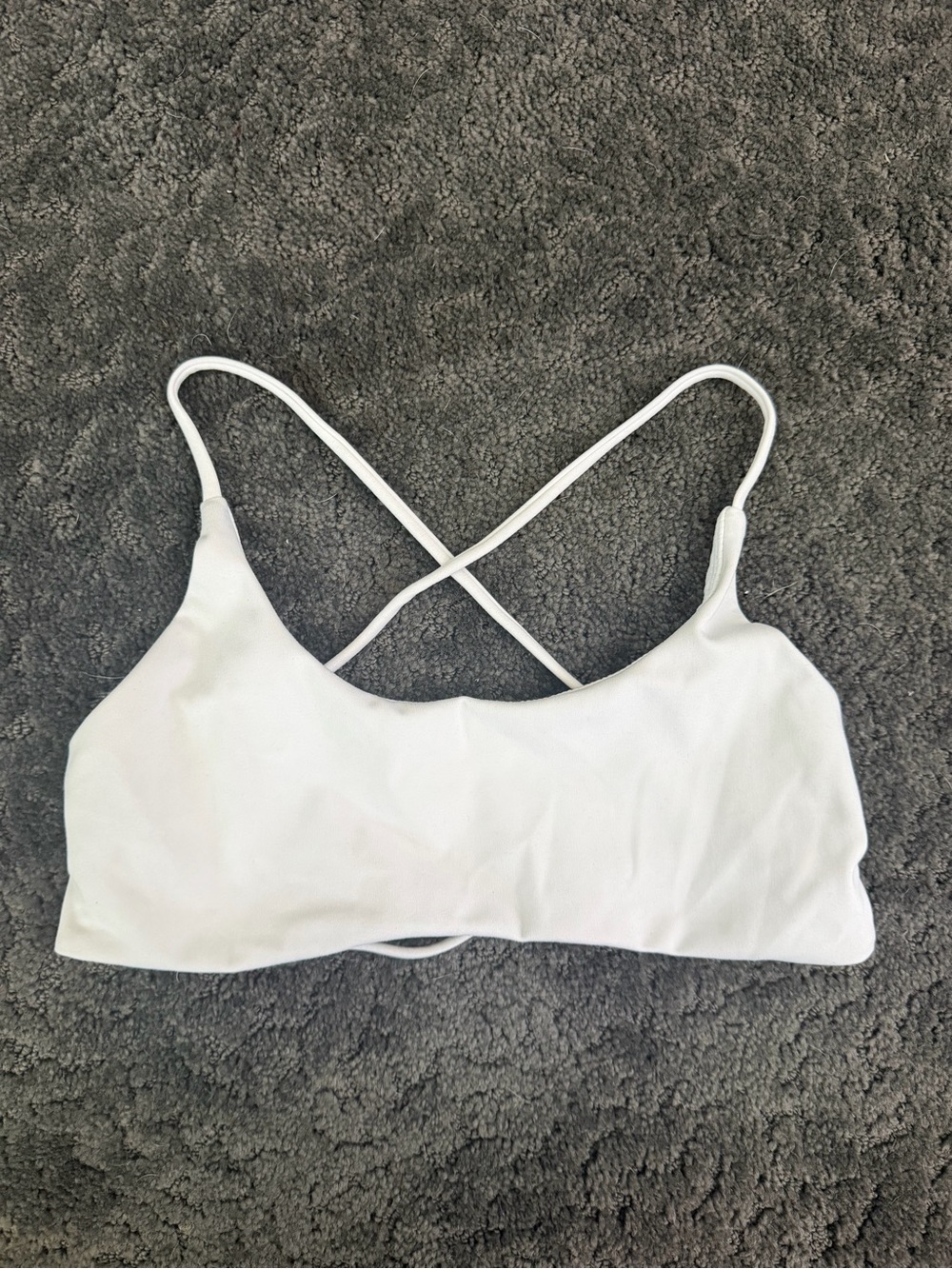 CSB Everyday White Cross-Back Sports Bra Strappy Open Back Size S Active Gym